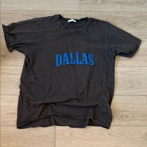 Rhude 2017 T-Shirt with Blue 'DALLAS' Print Washed Black 🐎 Size Large